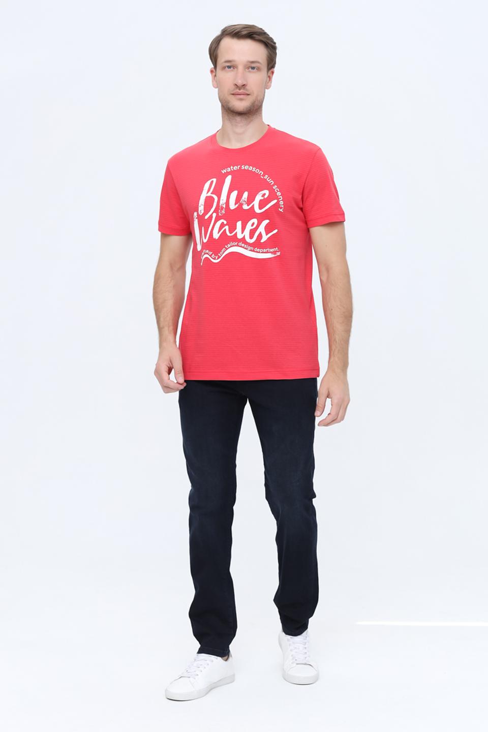 Футболка Tom Tailor с принтом красный