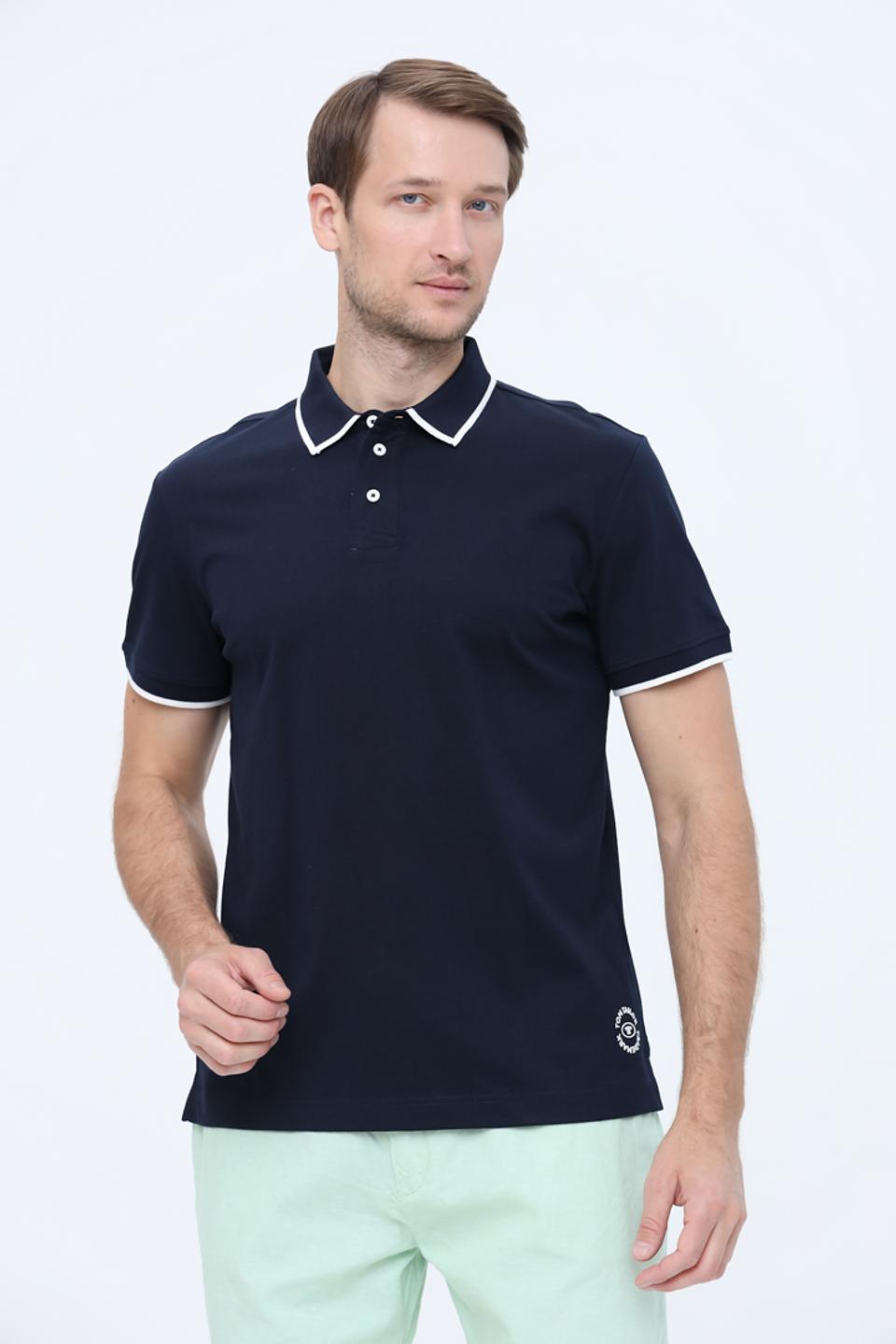 Поло Tom Tailor с белой отделкой