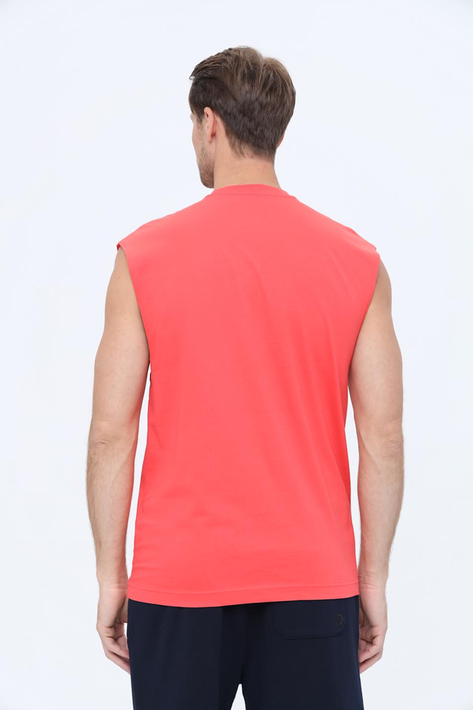Футболка Tom Tailor без рукавов кораллового цвета с принтом