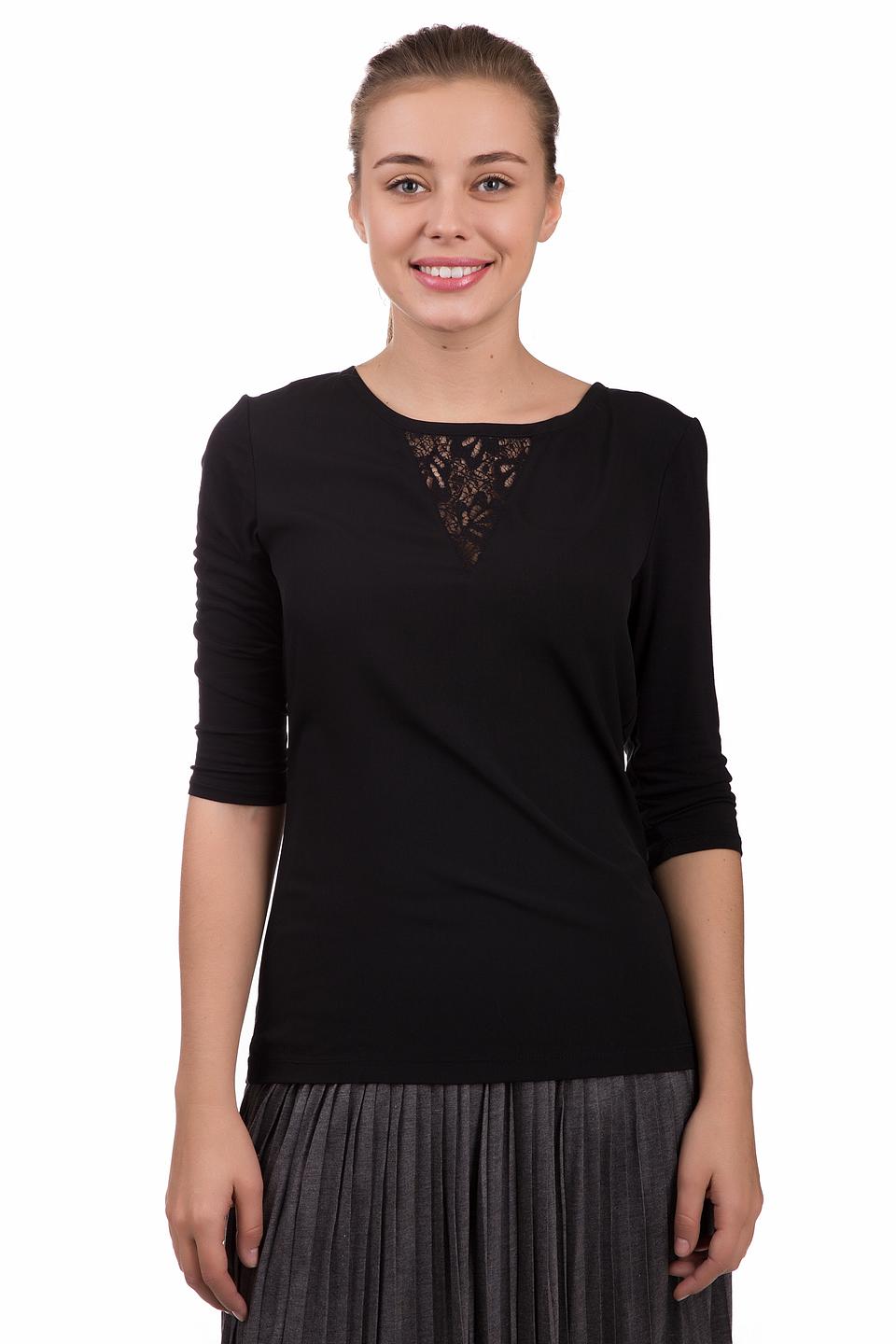 Блуза s.Oliver с кружевом чёрная