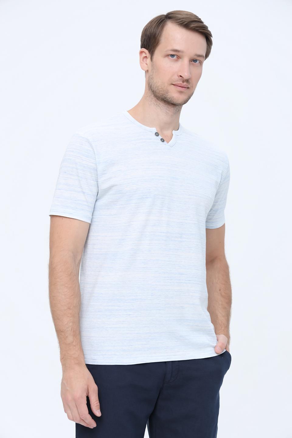 Футболка Pioneer мужская с планкой голубая