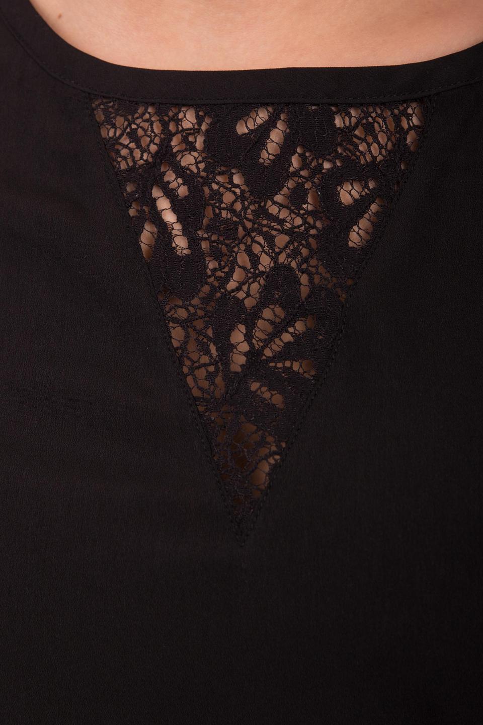 Блуза s.Oliver с кружевом чёрная