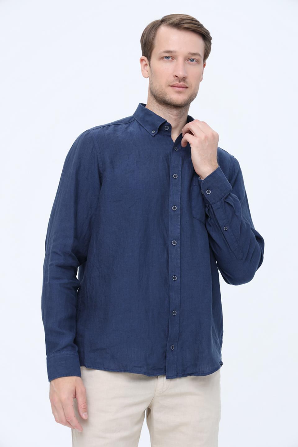 Рубашка Casa Moda men синяя лён