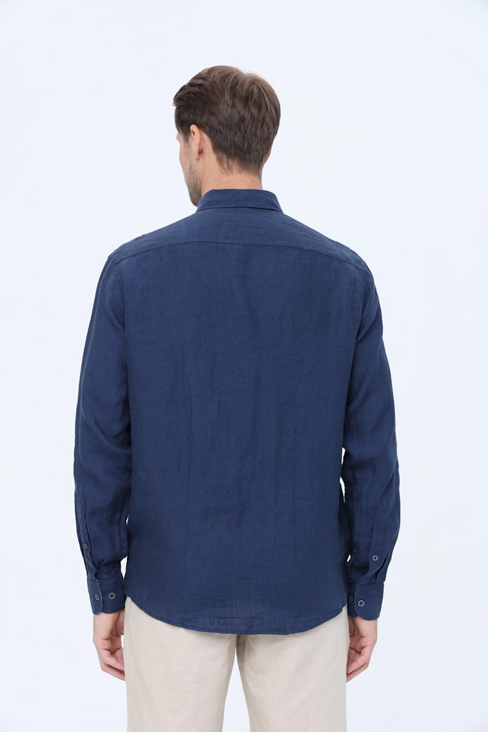 Рубашка Casa Moda men синяя лён