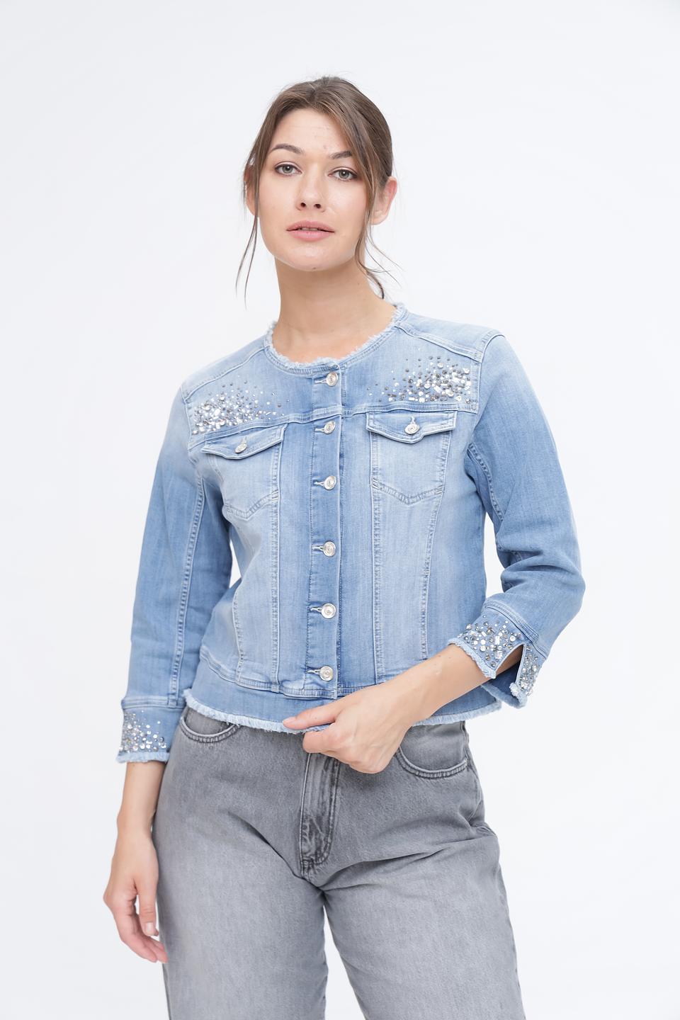 Жакет Monari деним с вышивкой