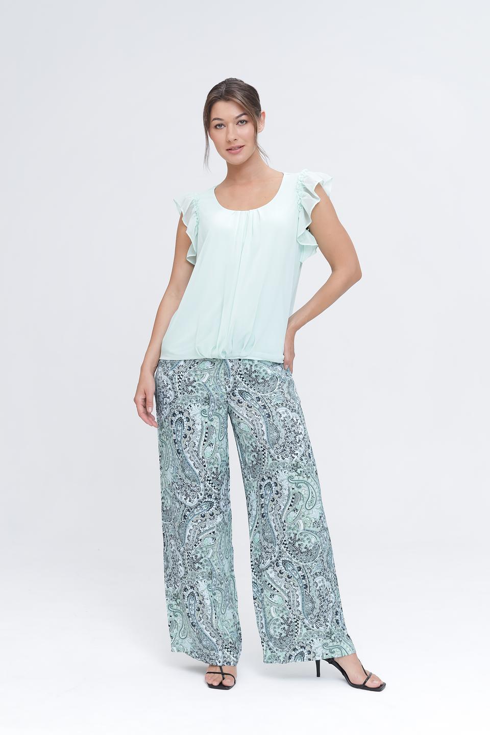 Блуза Monari мятная с воланами