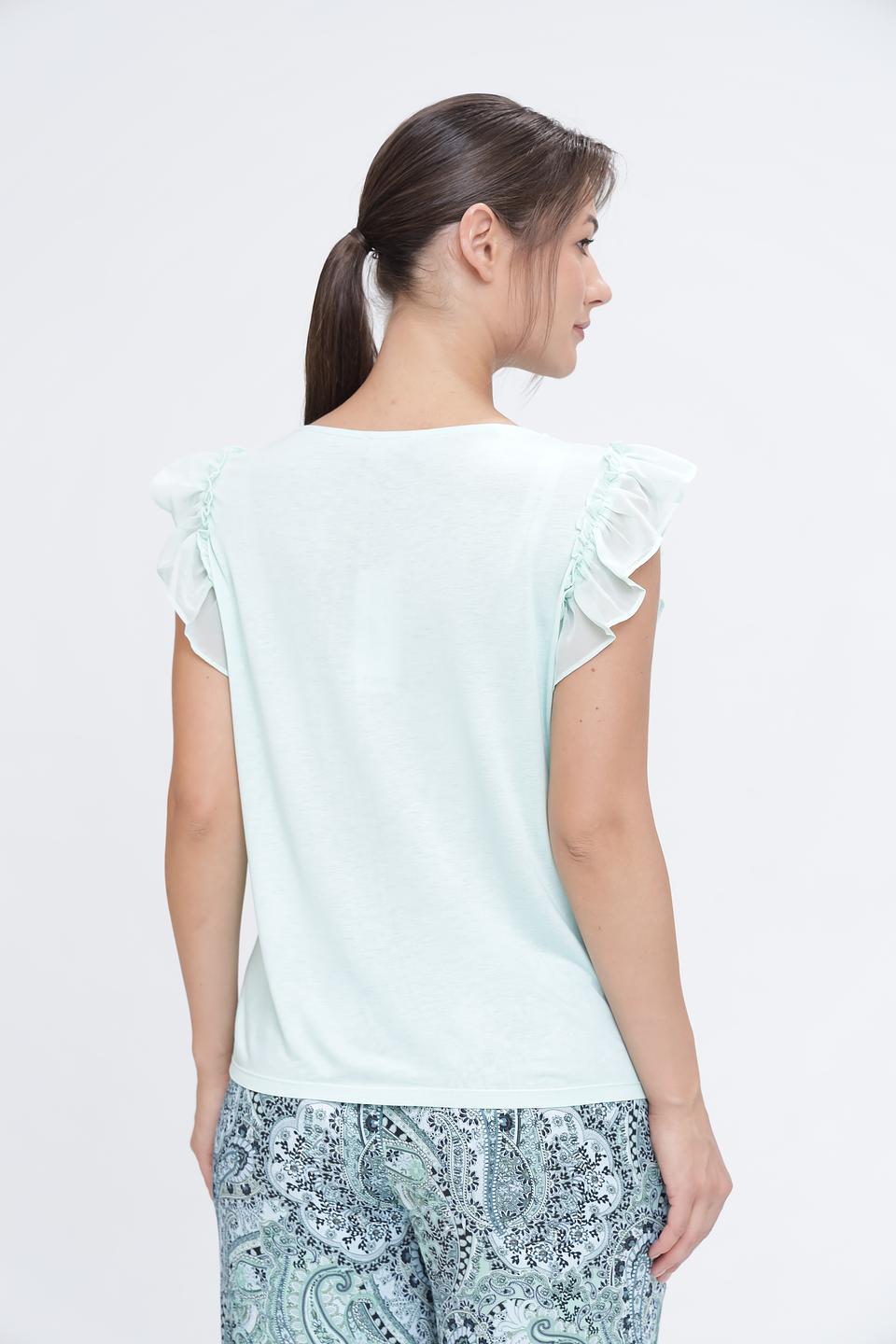 Блуза Monari мятная с воланами