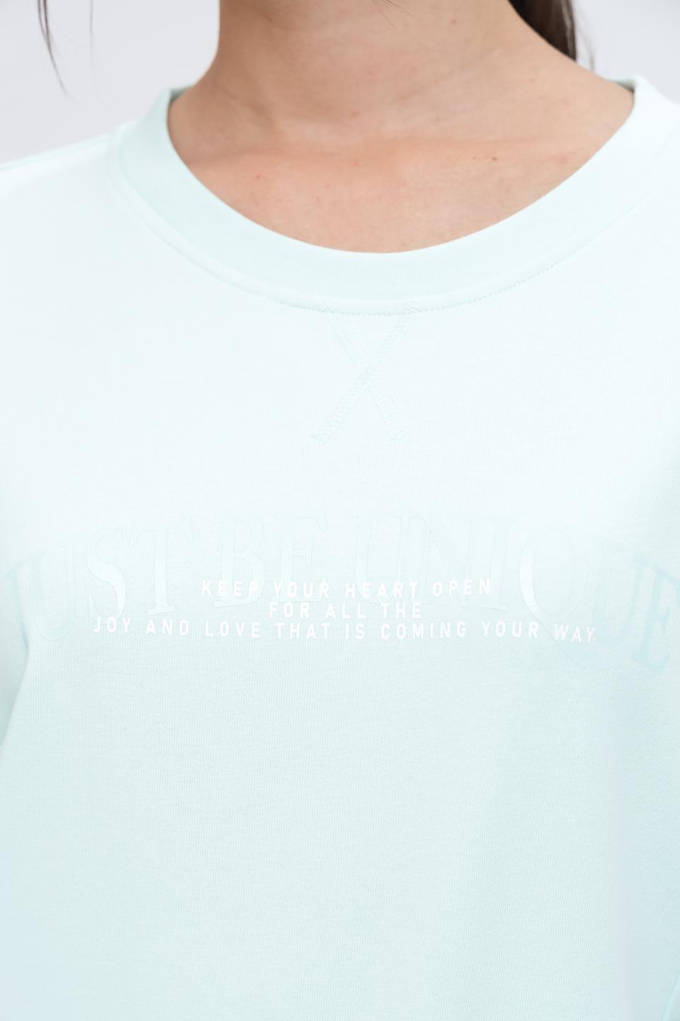 Пуловер Monari мятный с надписью