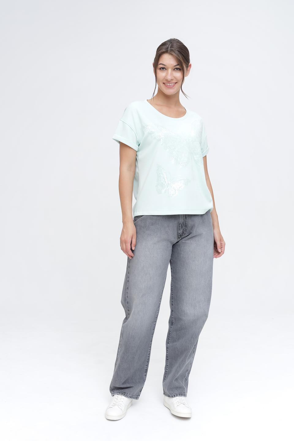 Футболка Monari с блестками мятная