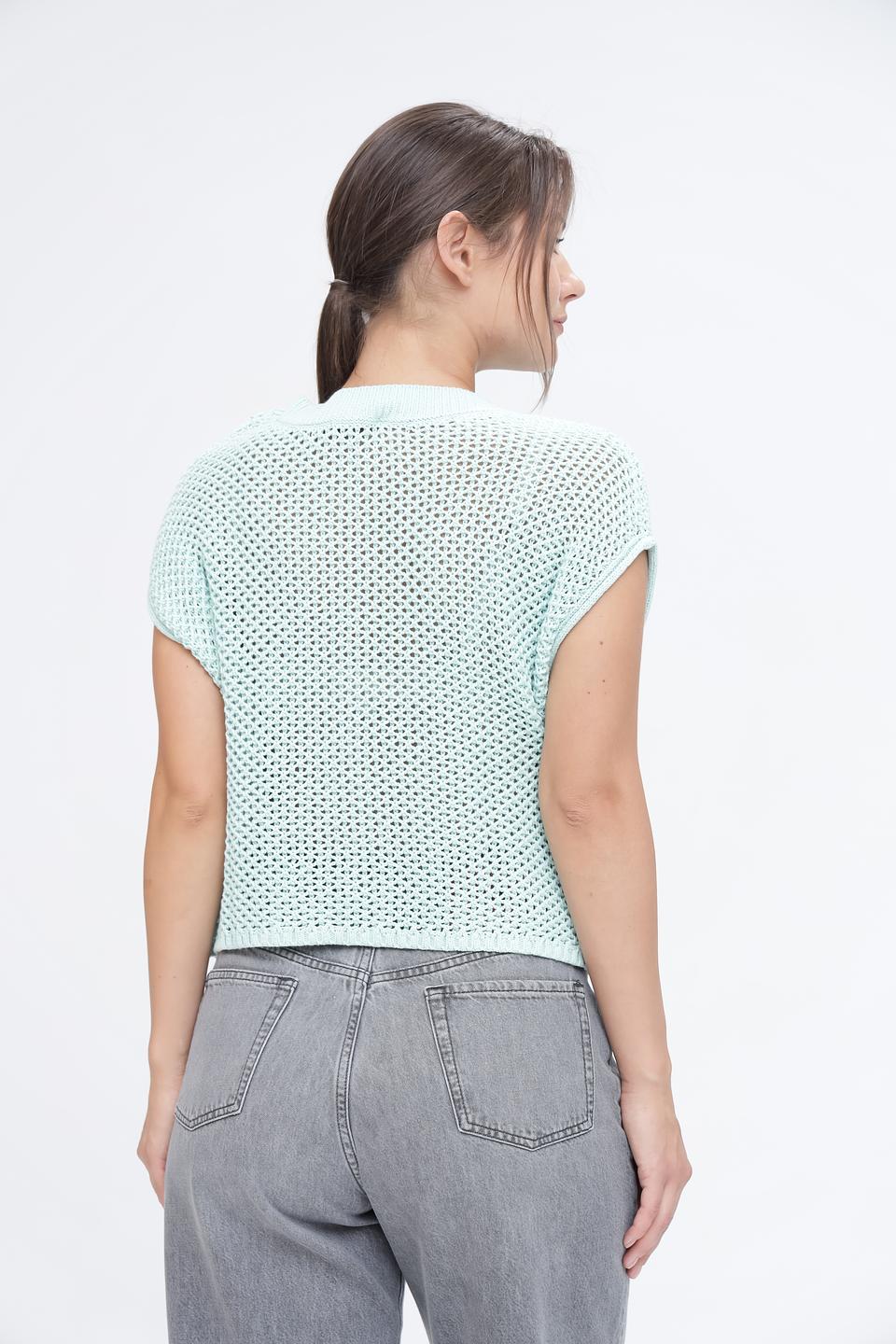 Пуловер Monari мятный ажурный