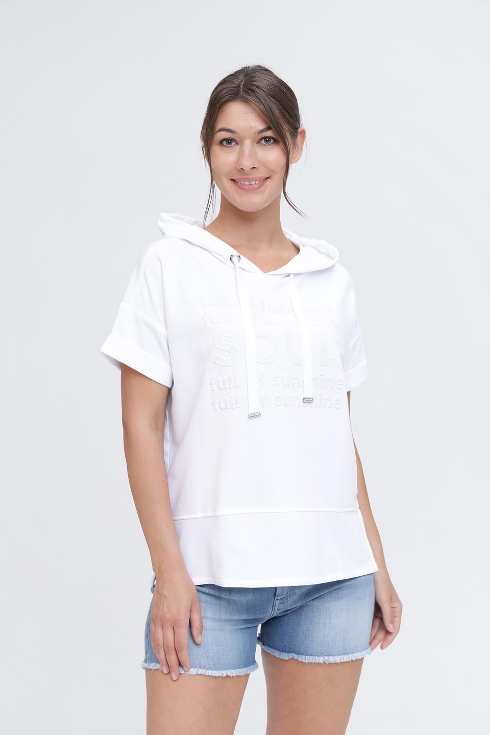 Пуловер Monari белый с коротким рукавом