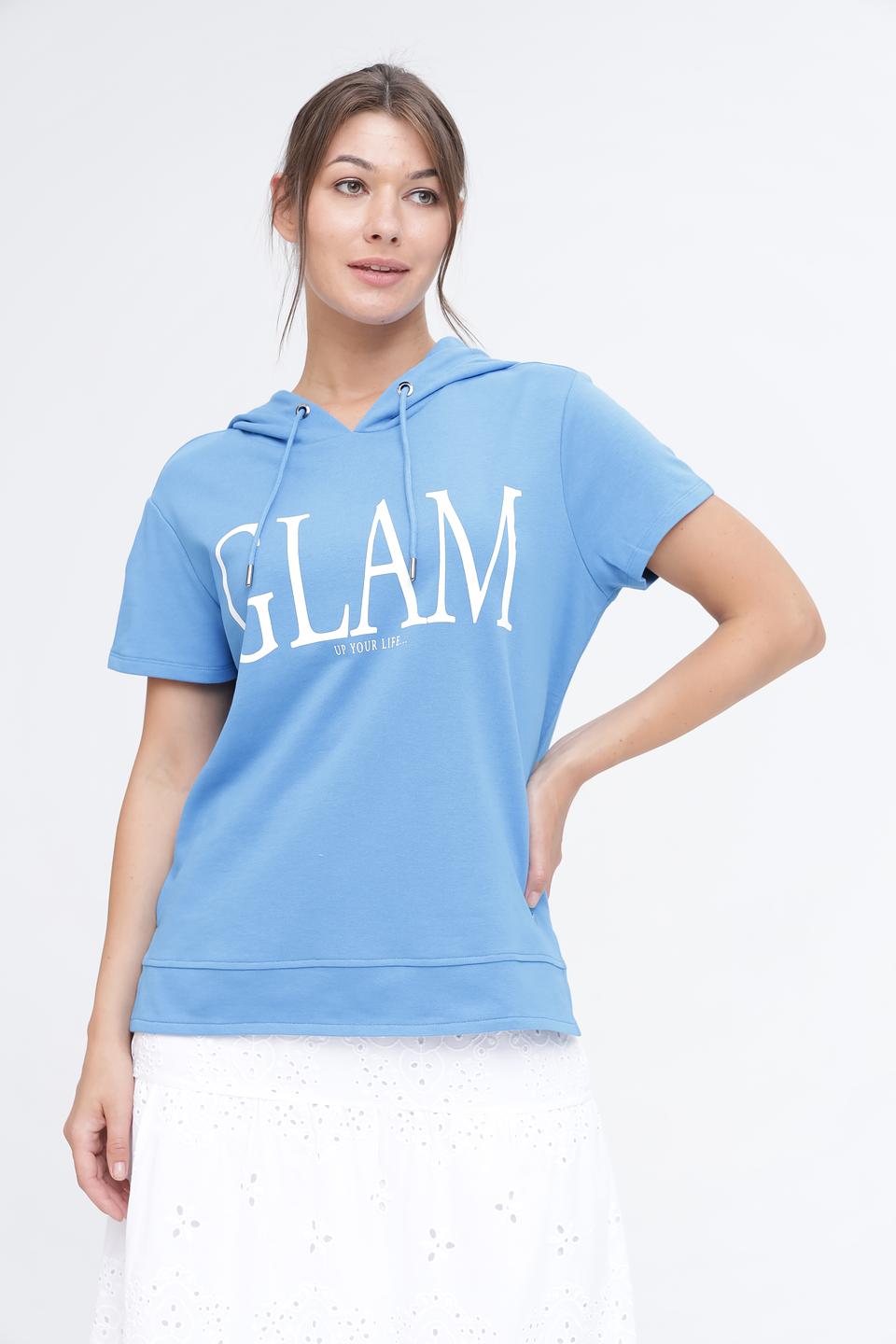 Пуловер Monari голубой с надписью