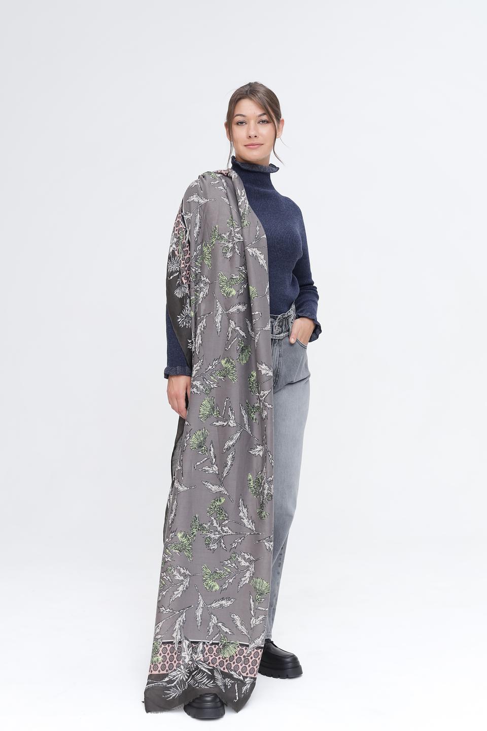 Шарф Pezzo с растительным принтом