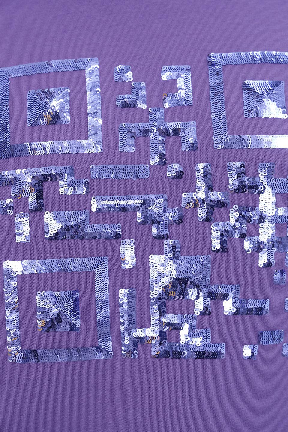 Пуловер Pezzo с принтом фиолетовый