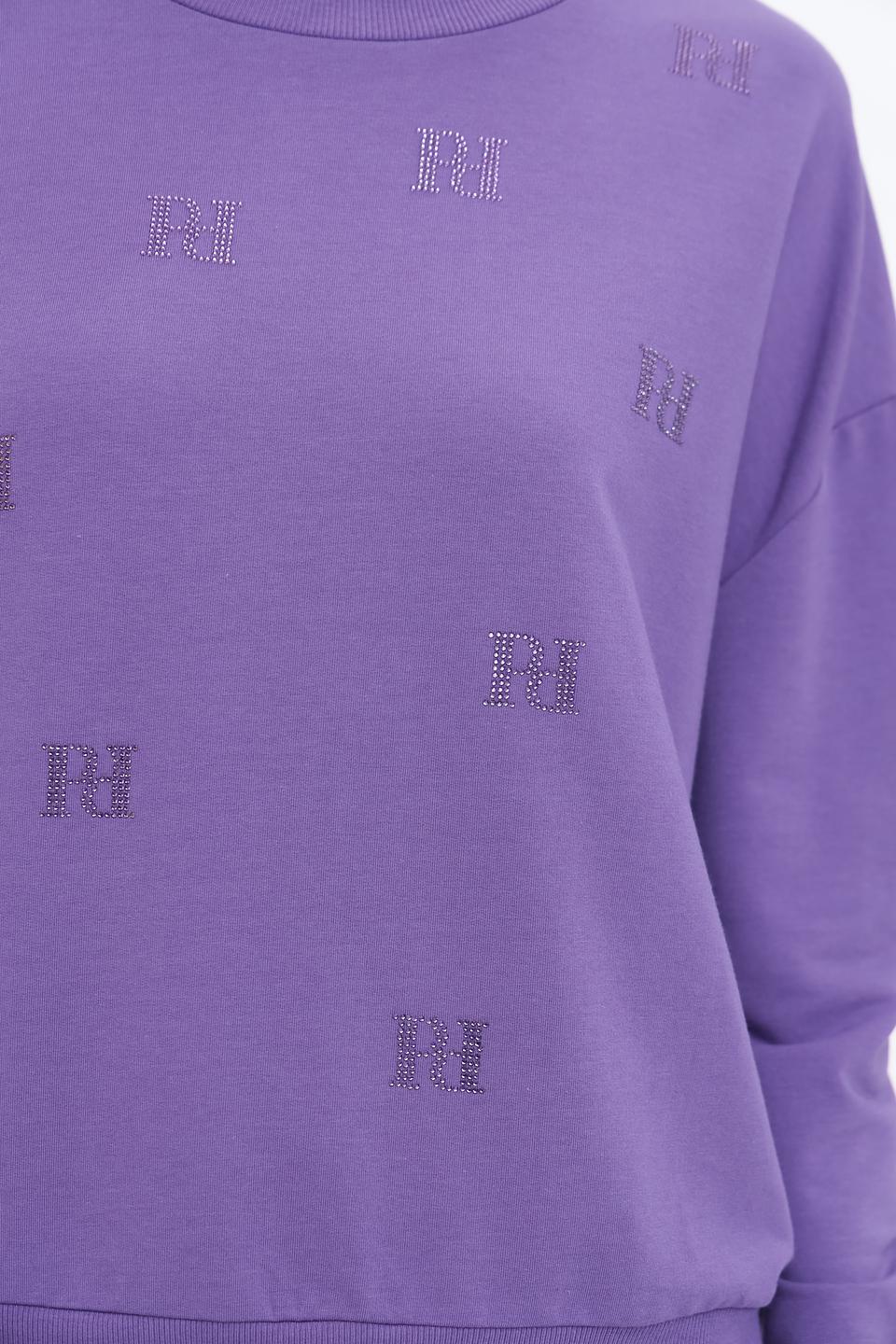 Пуловер Pezzo с логотипом фиолетовый