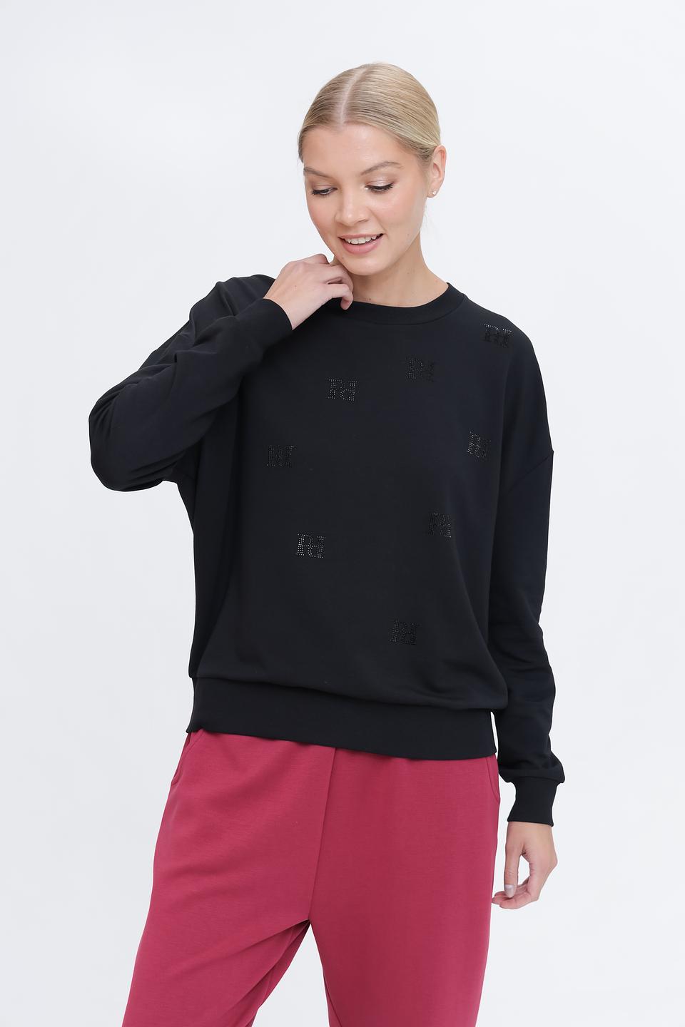 Пуловер Pezzo с принтом чёрный