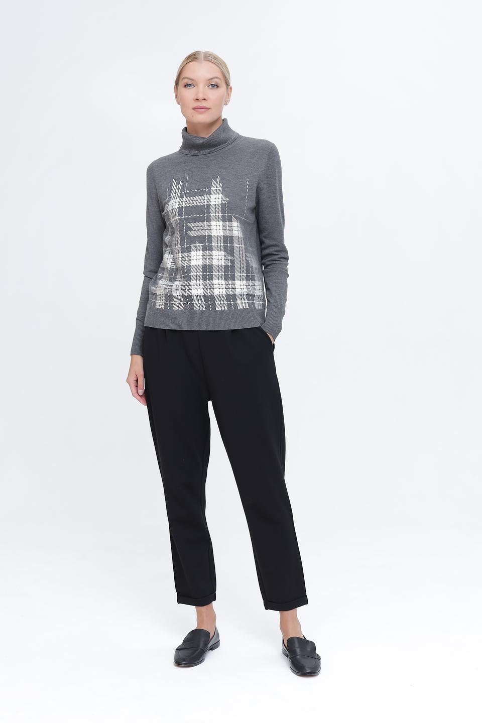 Водолазка Pezzo в клетку серая