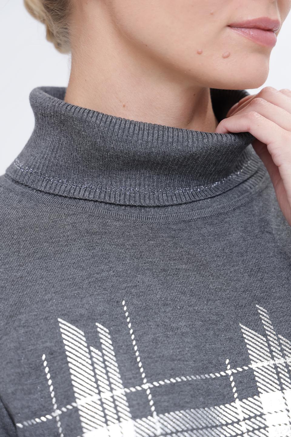 Водолазка Pezzo в клетку серая