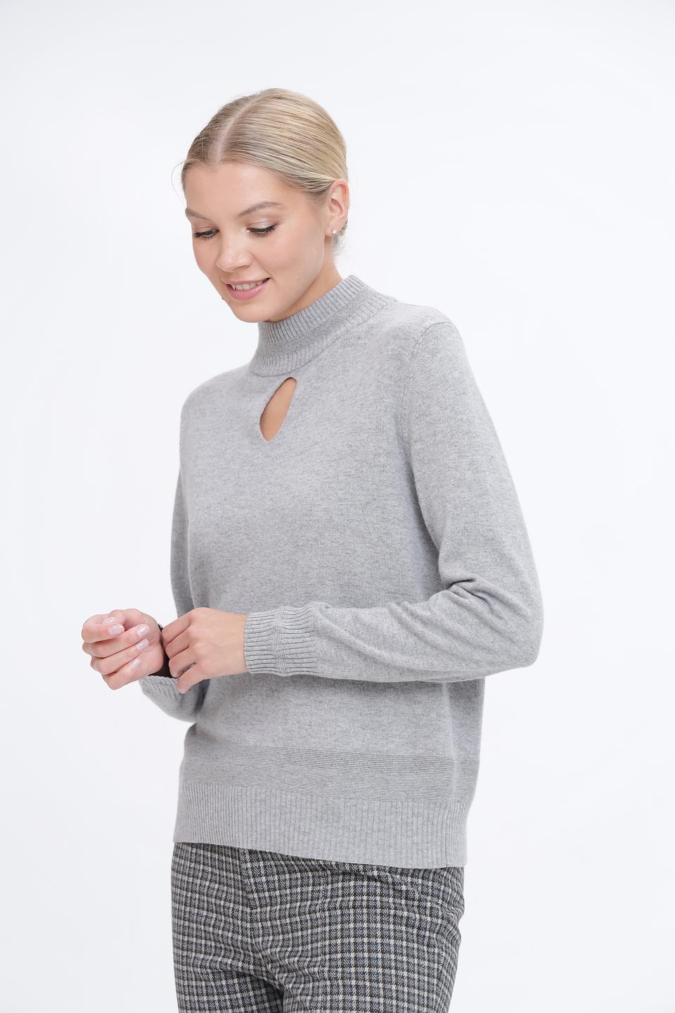 Пуловер Pezzo серый с вырезом