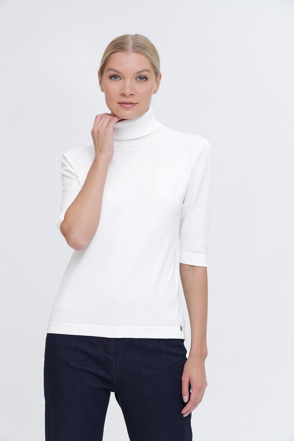 Водолазка Pezzo белая с 3/4 рукавом