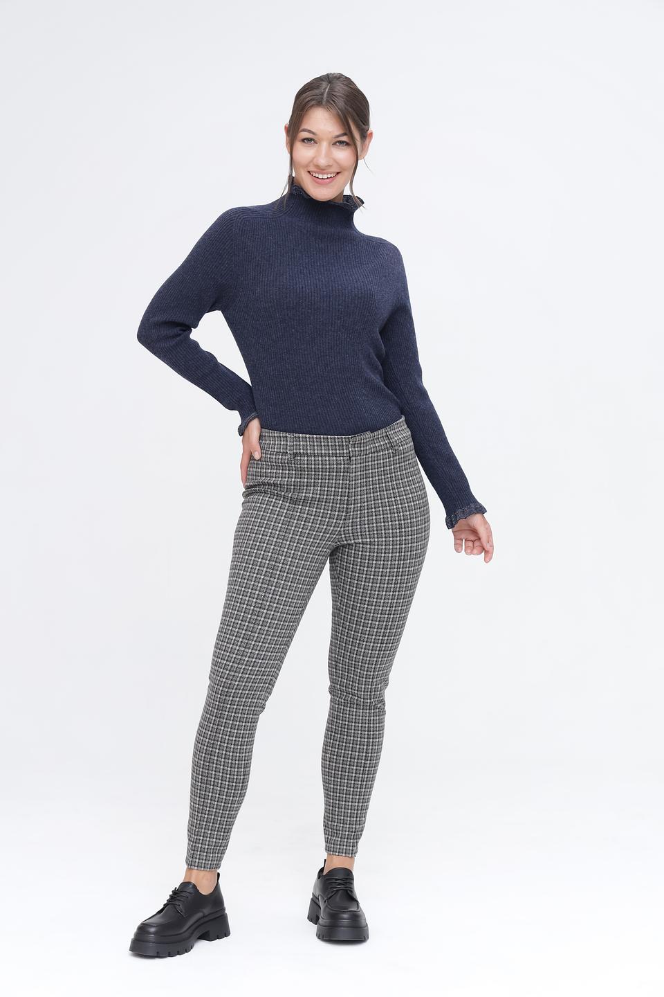 Пуловер Pezzo с воротником-стойкой тёмно-синий