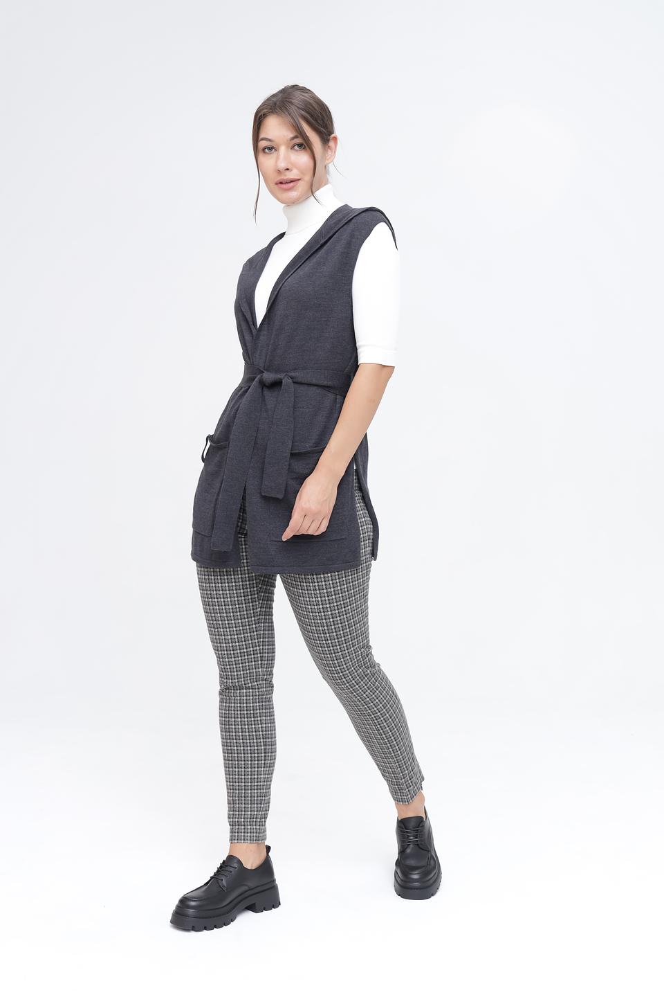 Жилет Pezzo с капюшоном серый