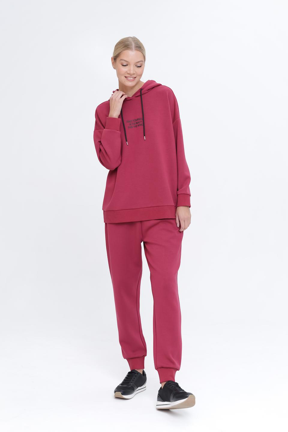 Толстовка Pezzo малиновая с капюшоном