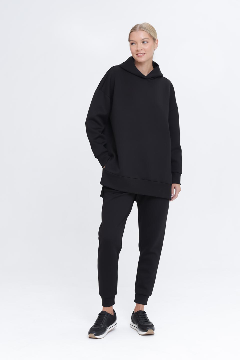 Пуловер Pezzo с капюшоном чёрный