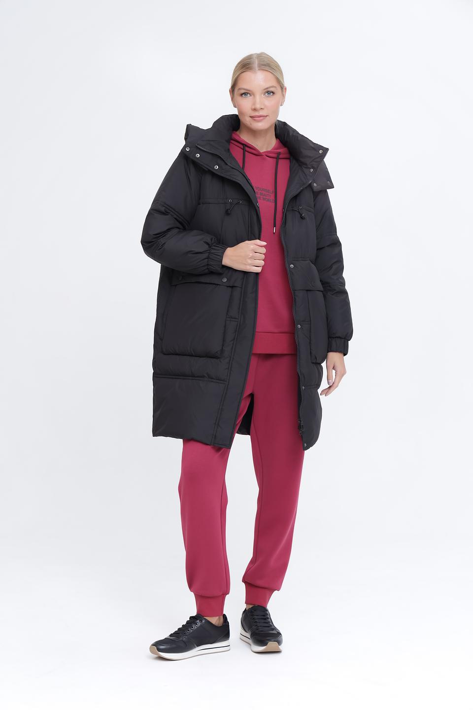 Пальто Pezzo чёрное стеганое