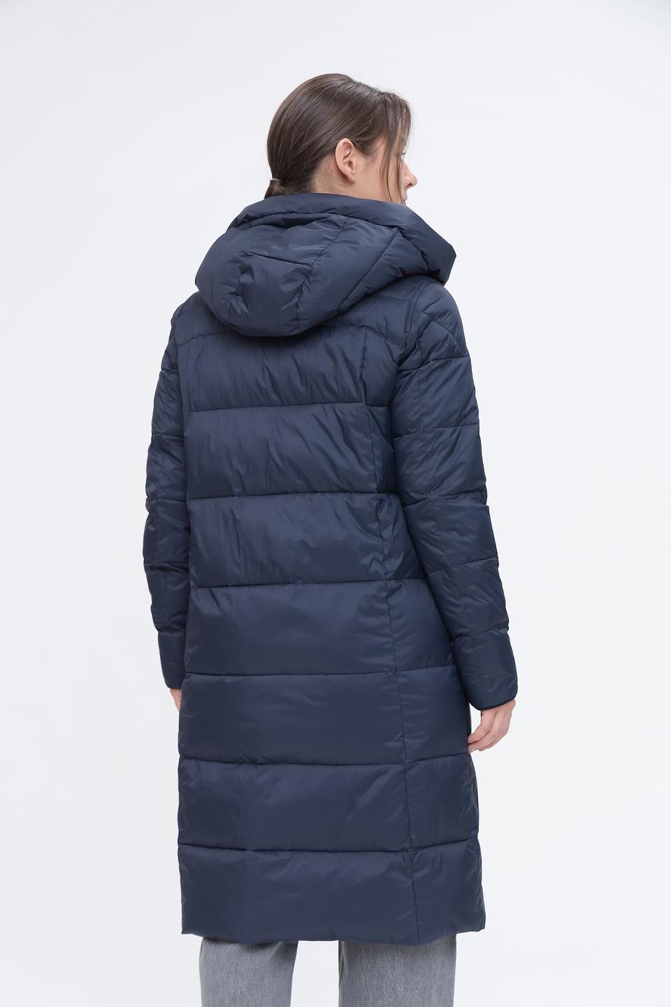 Пальто Pezzo стеганое тёмно-синее