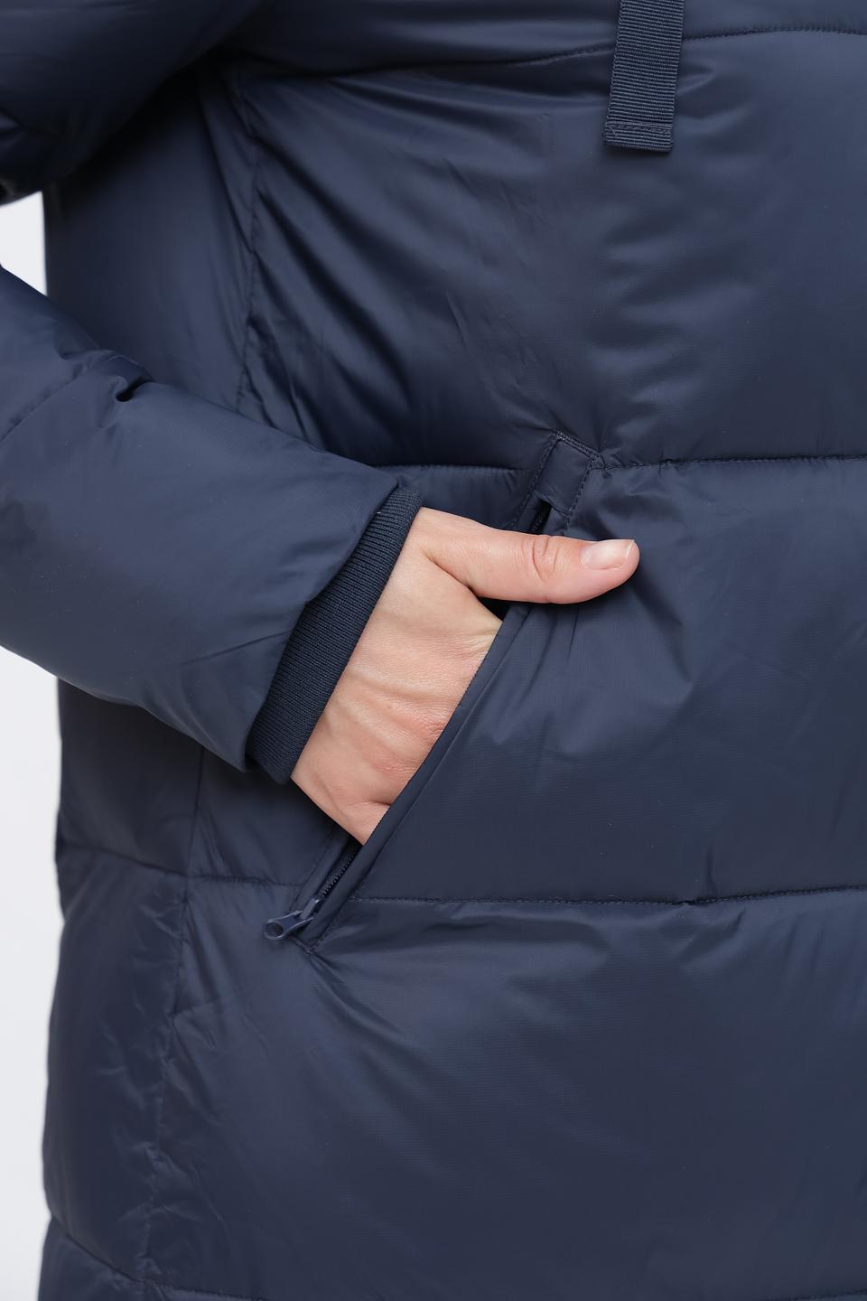 Пальто Pezzo стеганое тёмно-синее