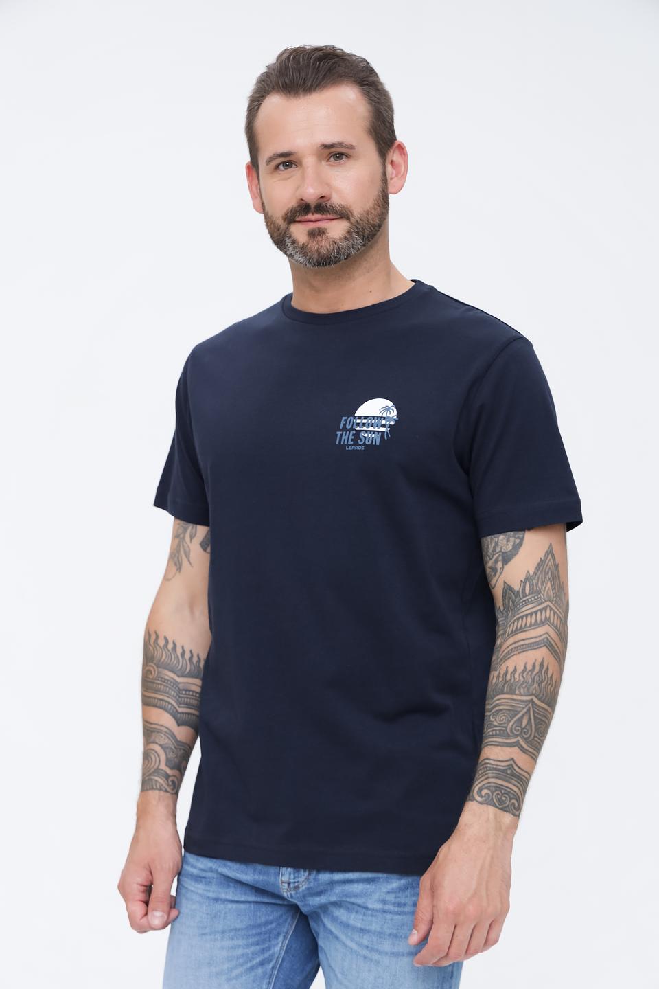 Футболка Lerros с принтом темно-синяя