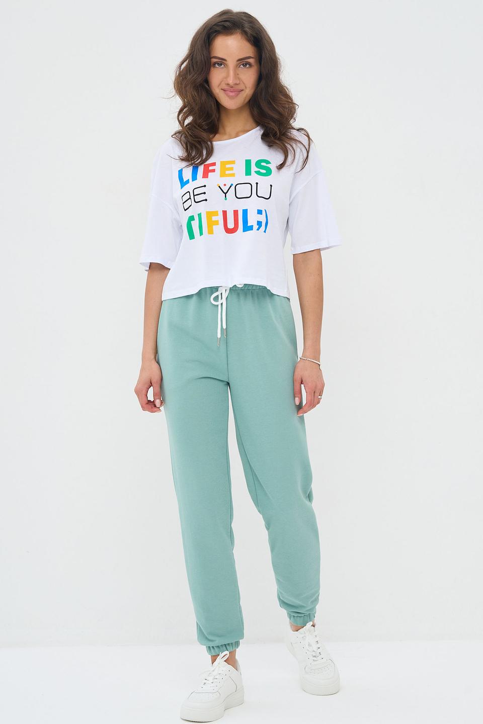 Брюки VAY спортивные мятные