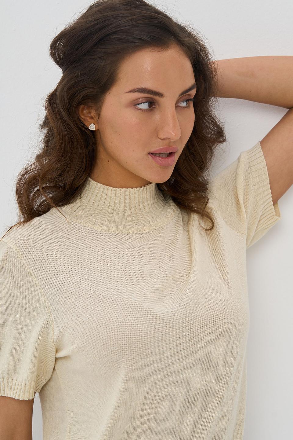 Джемпер VAY с коротким рукавом бежевый