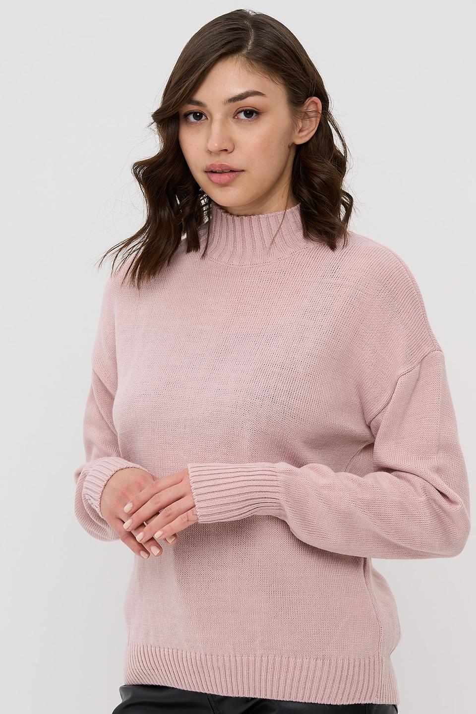 Джемпер NEWVAY пудровый с горлом