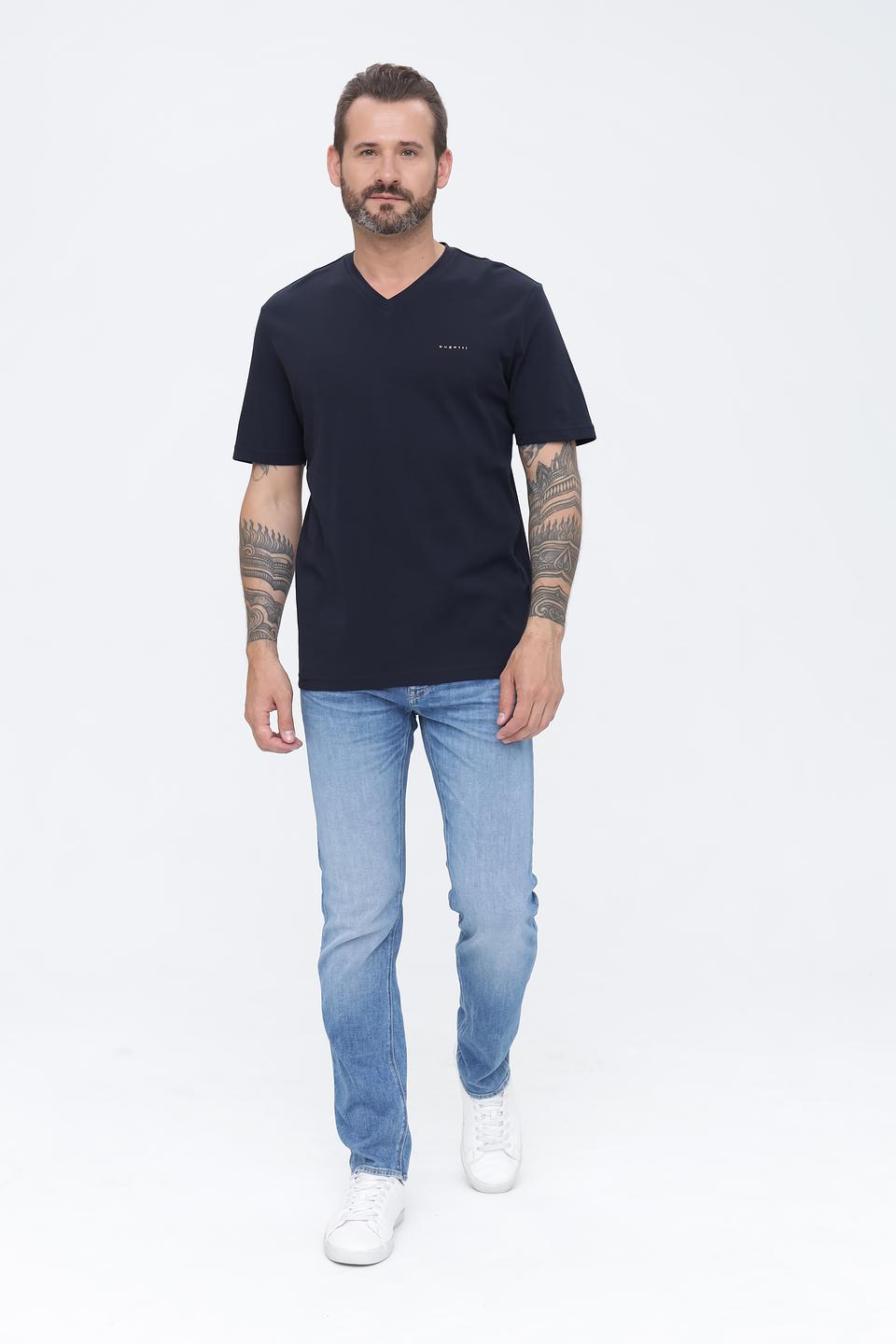 Футболка Bugatti V-neck темно-синяя