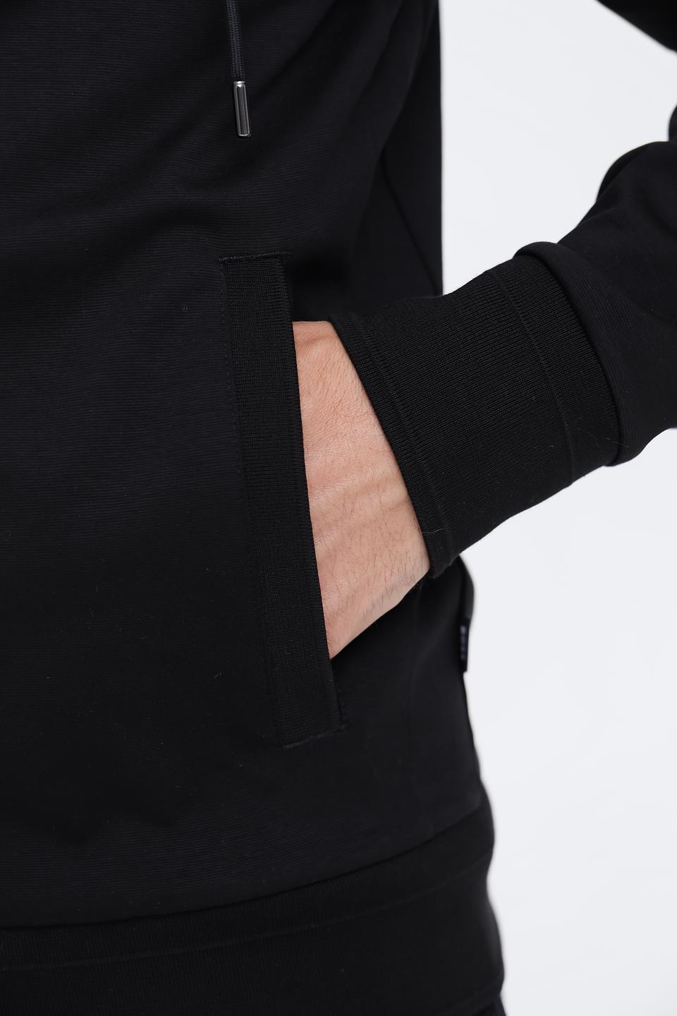 Кардиган Boss Black чёрный с капюшоном