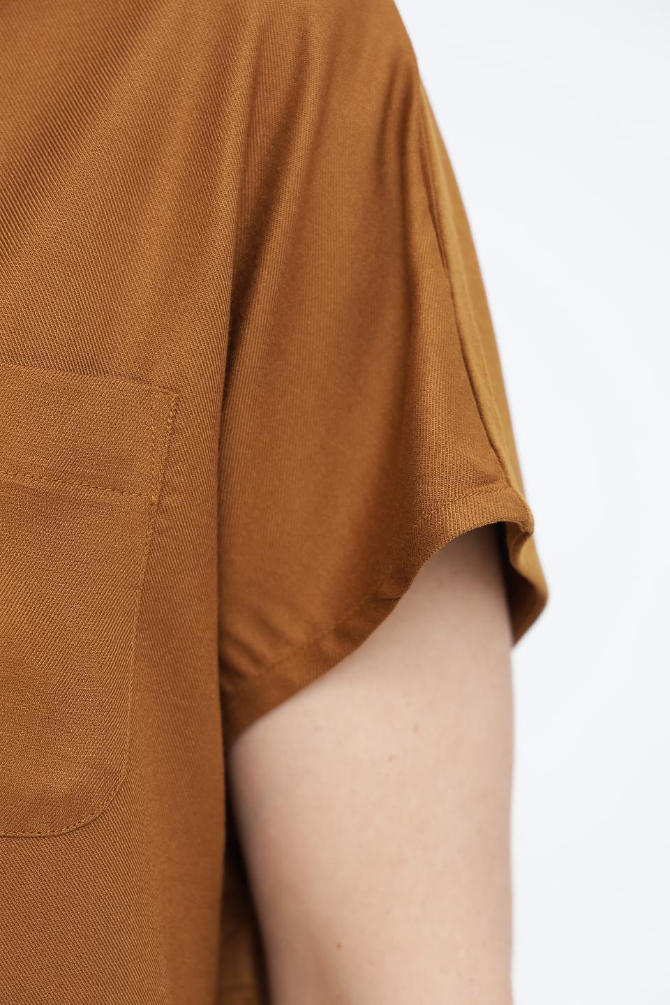 Блуза Oui с карманом горчичный