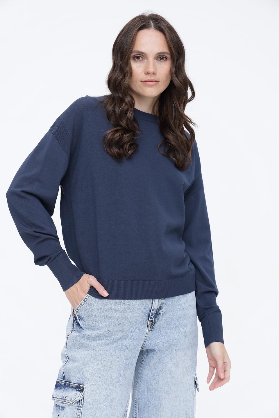 Пуловер Luisa Cerano синий базовый