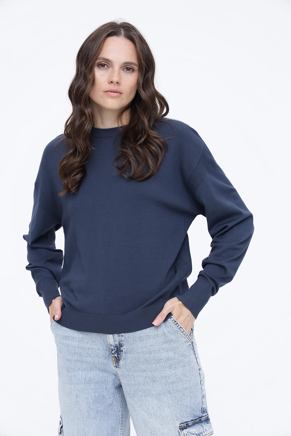 Пуловер Luisa Cerano синий базовый