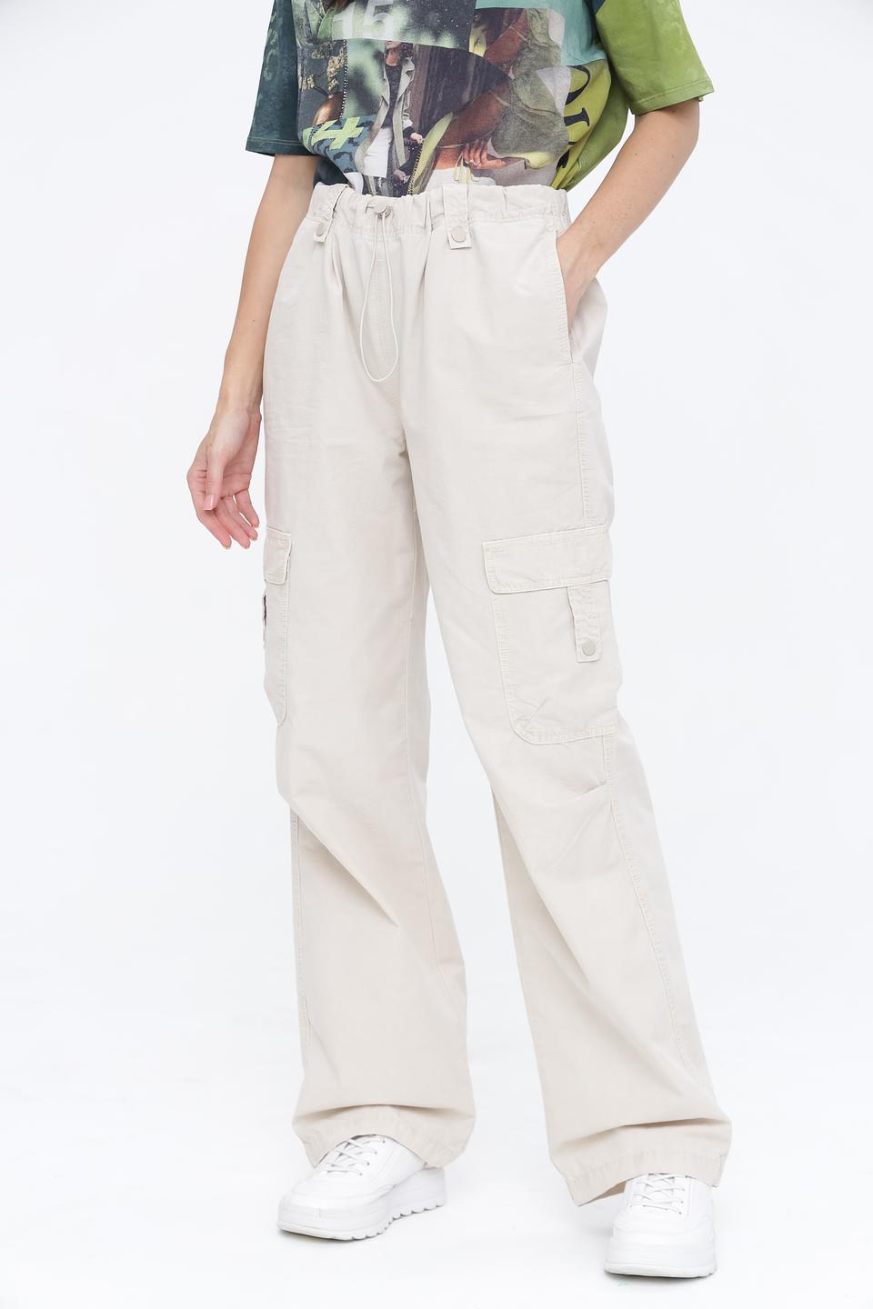 Брюки карго Oui бежевые