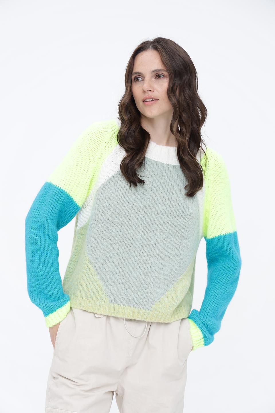 Пуловер Oui разноцветный