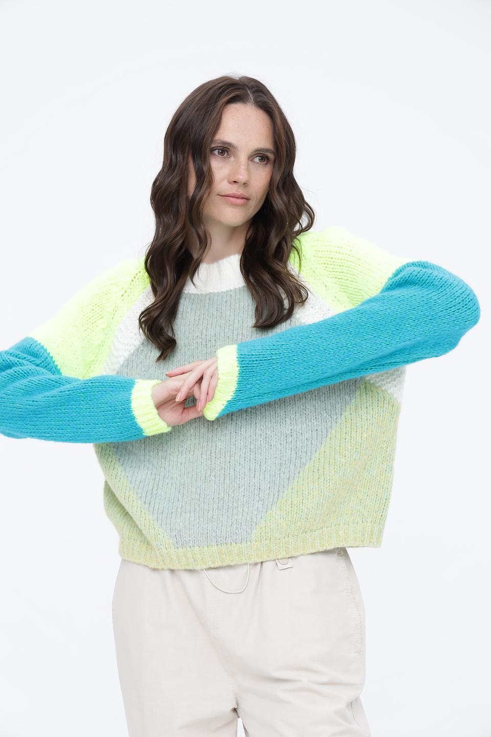 Пуловер Oui разноцветный