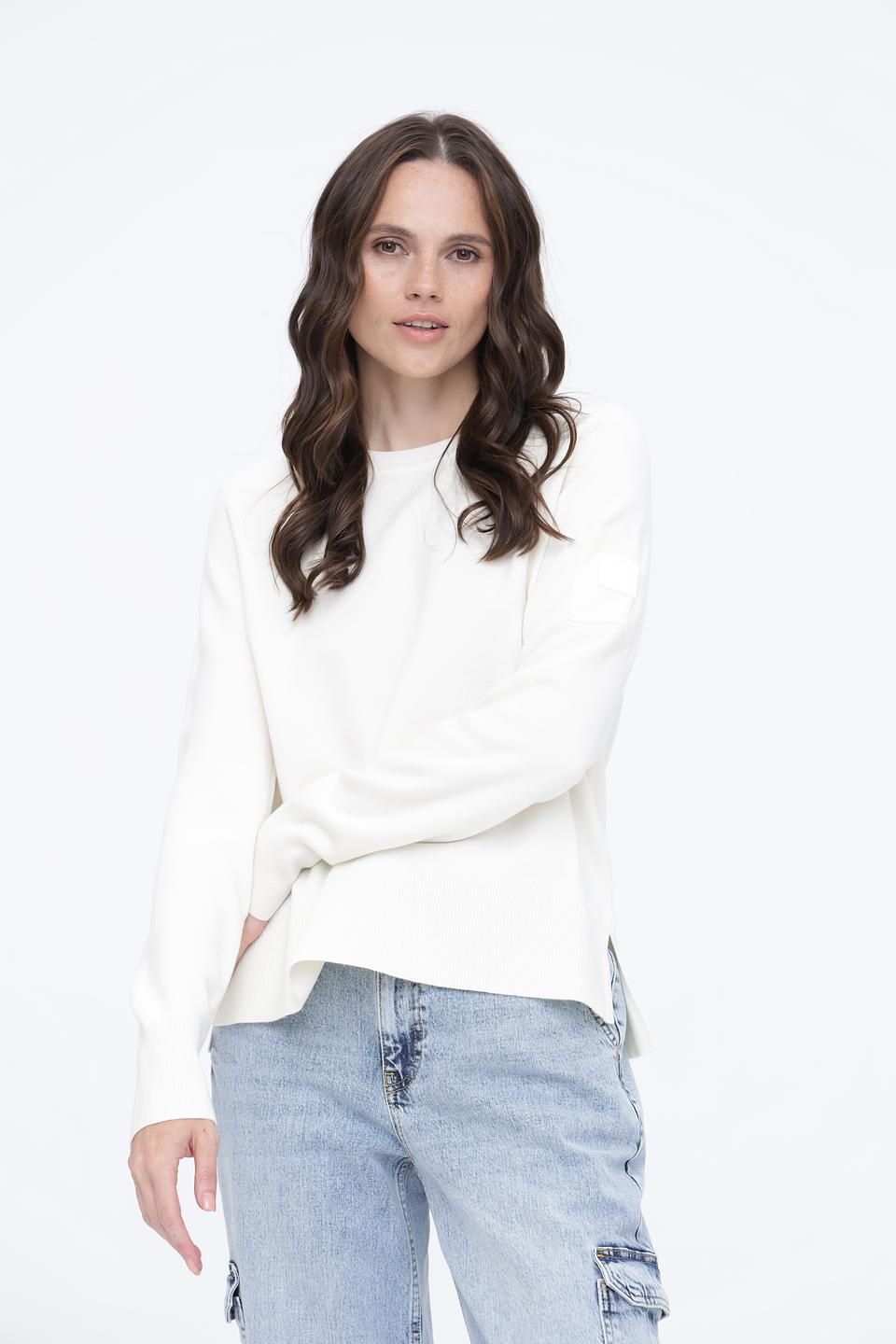 Пуловер Marc Cain белый с карманом