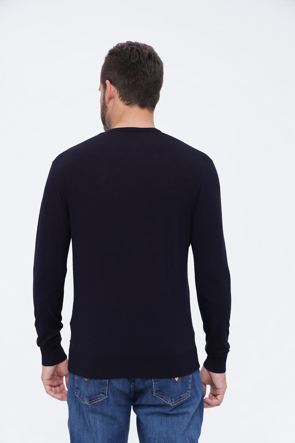 Джемпер Bugatti V-образный тёмно-синий