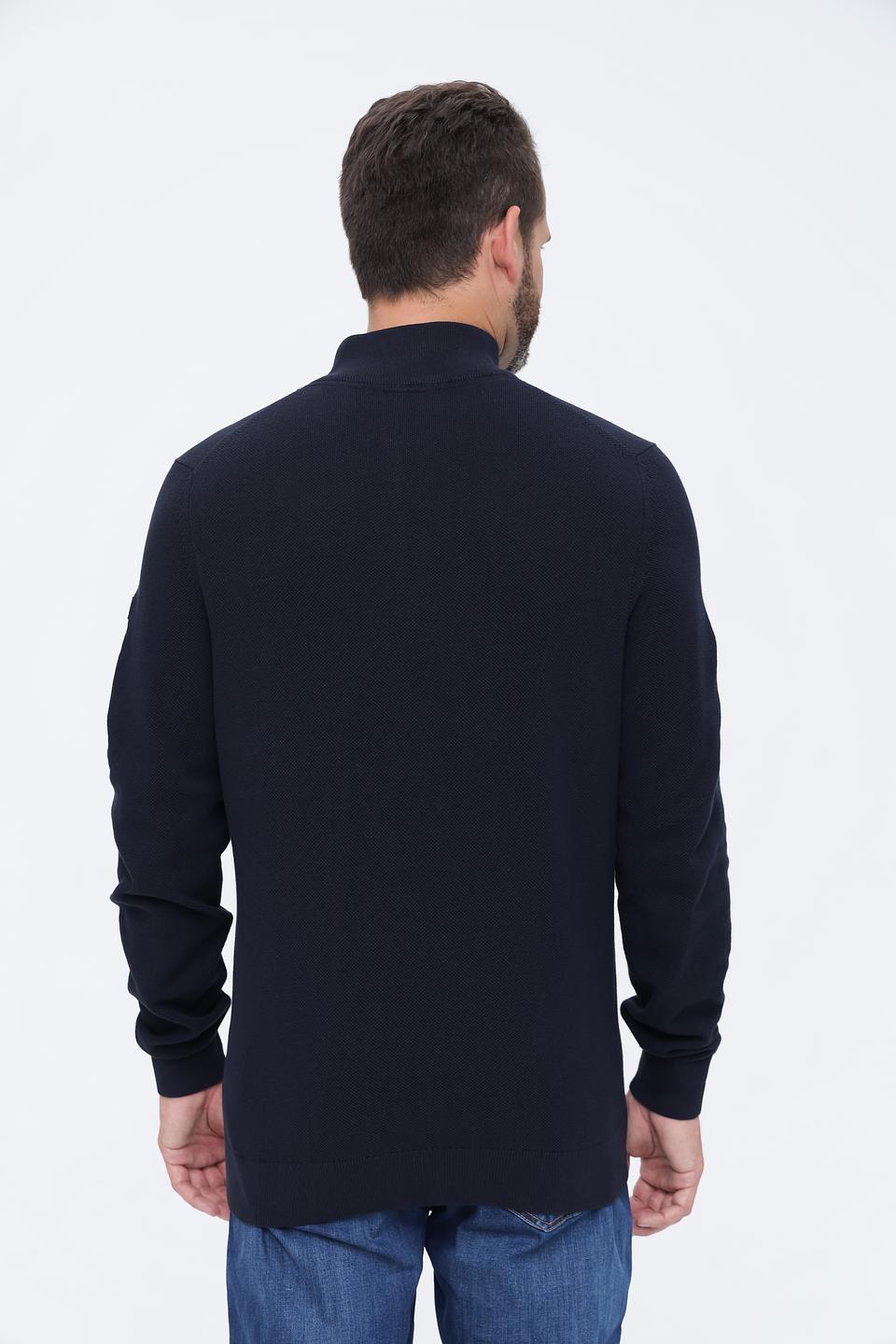 Пуловер Bugatti с молнией темно-синий