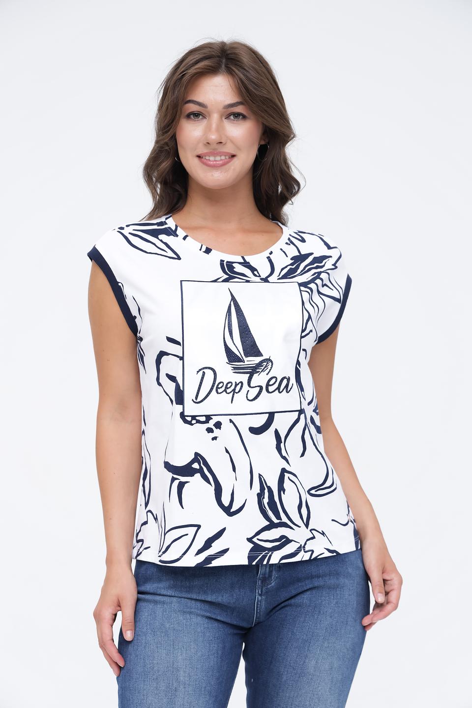 Топ Monari с морским принтом
