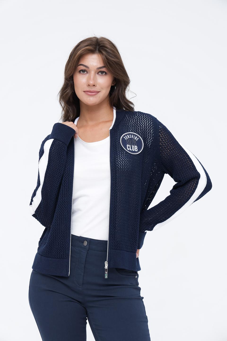 Жакет Monari с вышивкой синий