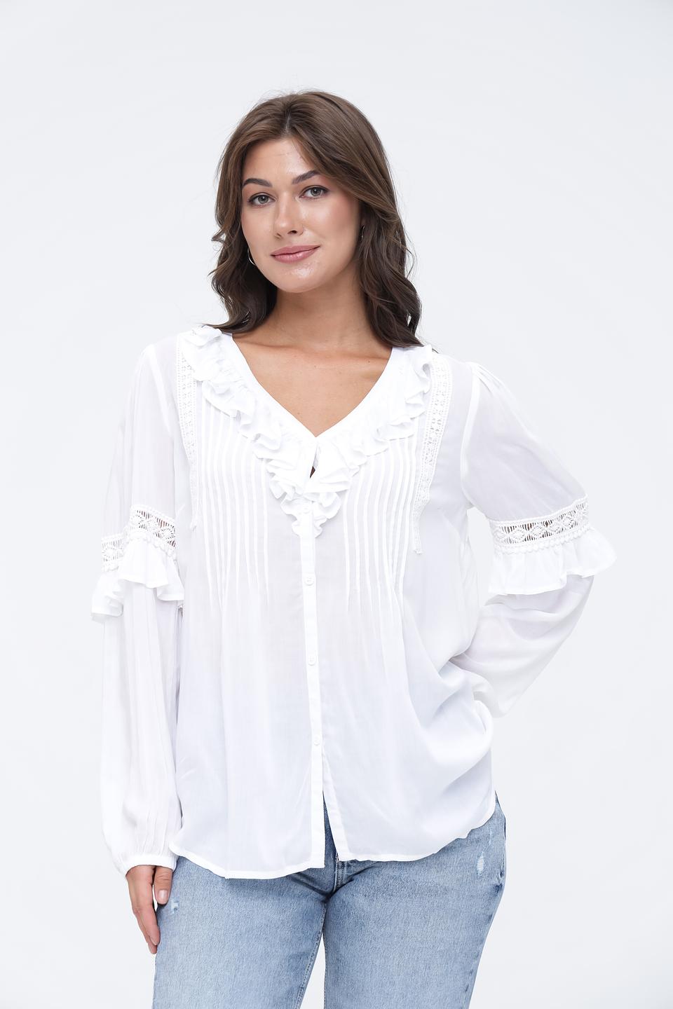 Блуза Monari с воланами белый