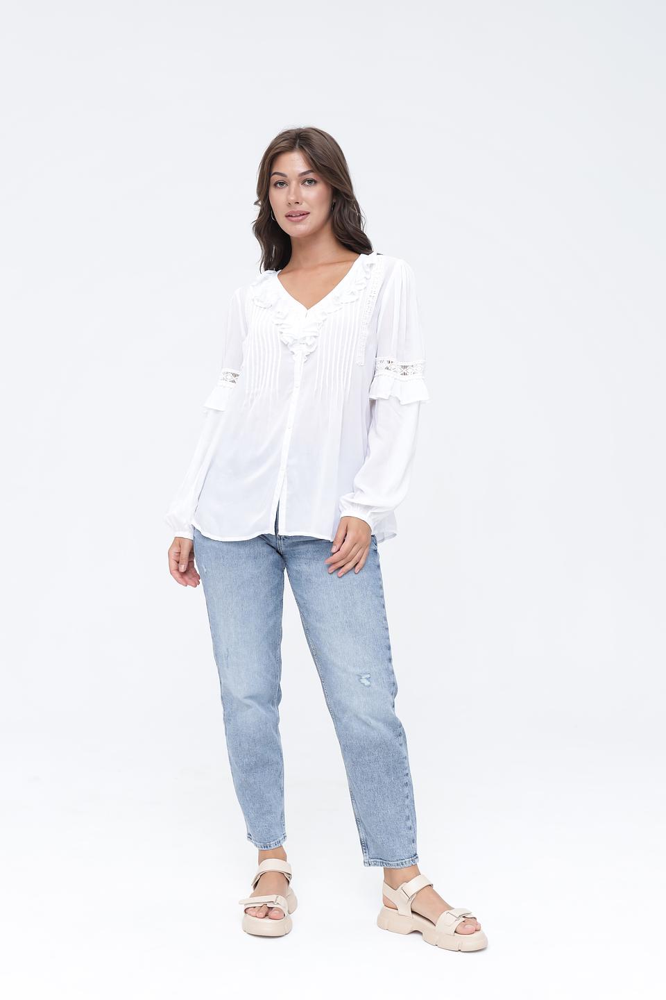 Блуза Monari с воланами белый